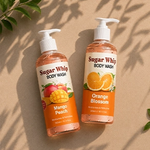 Custom print design services showcasing physical marketing materials and product labels