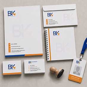 Custom stationery design solutions including letterheads and business cards for brand consistency